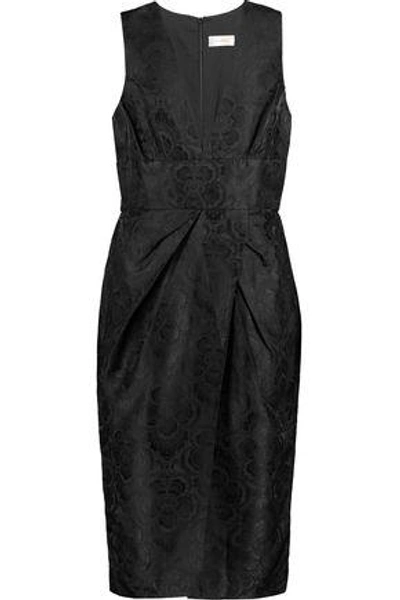 Shop Zimmermann Woman Wrap-effect Floral-brocade Dress Black