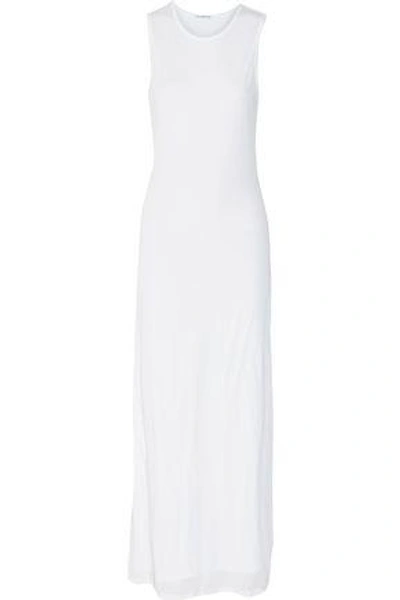 Shop James Perse Woman Stretch-cotton Jersey Maxi Dress White