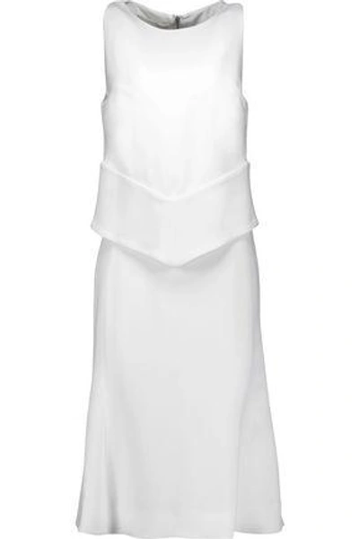 Shop Antonio Berardi Layered Stretch-cady Dress In White