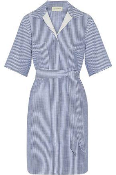 Shop By Malene Birger Woman Olali Striped Cotton Shirt Dress Blue