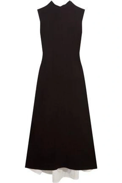 Shop Marni Woman Open-back Crepe Midi Dress Black