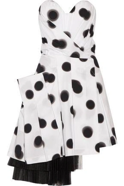 Shop Marc By Marc Jacobs Woman Blurred Dot Stretch-cotton Poplin Mini Dress White