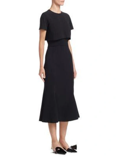 Shop Proenza Schouler Short Sleeve Popover Dress In Black