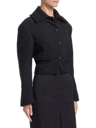 Shop Proenza Schouler Elasticized Button-front Jacket In Black