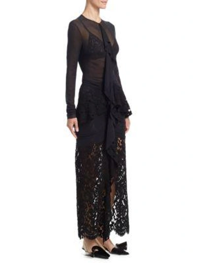 Shop Proenza Schouler Ruffle Lace Dress In Black