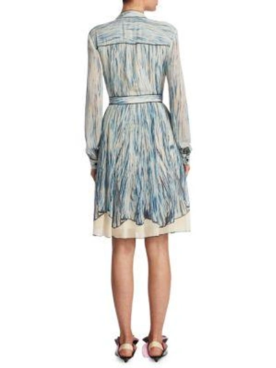 Shop Proenza Schouler Silk Chiffon Dress In Pale Blue