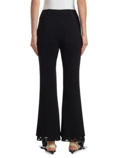 Shop Proenza Schouler Lace-trim Flared Pants In Black