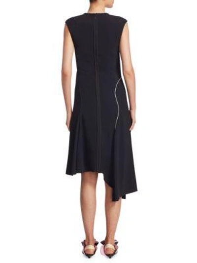 Shop Proenza Schouler Cap-sleeve Asymmetric Dress In Black