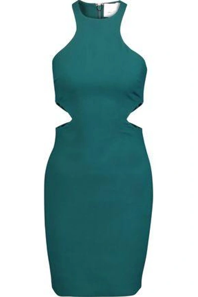 Shop Cinq À Sept Woman Juno Cutout Cady Mini Dress Emerald