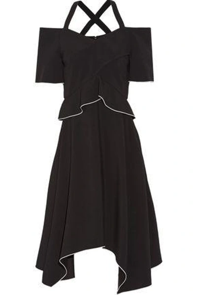 Shop Proenza Schouler Woman Cold-shoulder Crepe Dress Black