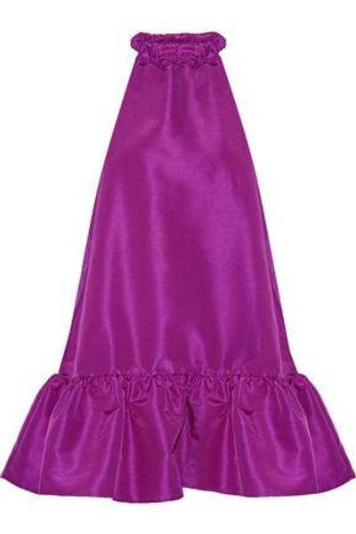 Shop Paper London Woman Luna Ruffled Faille Mini Dress Violet