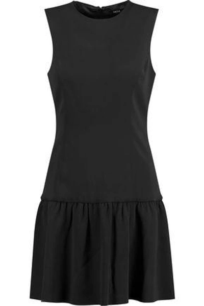 Shop Raoul Delaney Peplum Crepe Mini Dress In Black