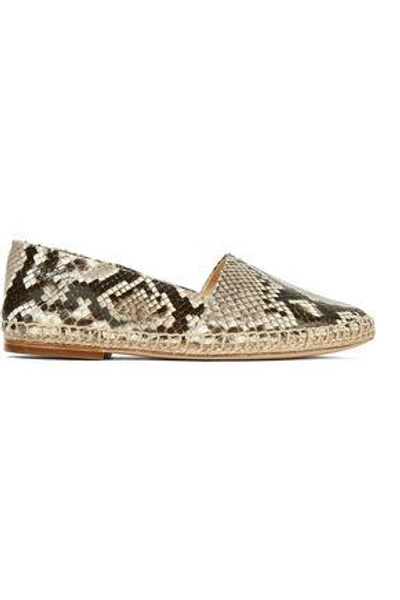 Shop Alexandre Birman Woman Marla Python Espadrilles Ecru