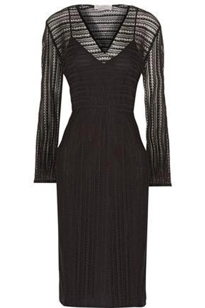 Shop Philosophy Di Lorenzo Serafini Woman Cotton-blend Lace Dress Black