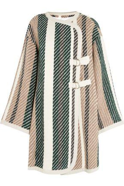 Shop See By Chloé Striped Twill Jacket In Green