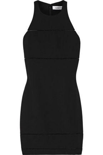 Shop Elizabeth And James Woman Prentice Pointelle-trimmed Ponte Mini Dress Black