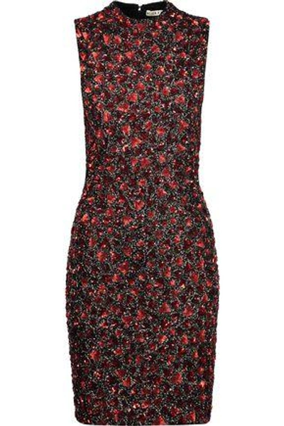 Shop Alice And Olivia Woman Rosalee Sequined And Beaded Tulle Mini Dress Claret