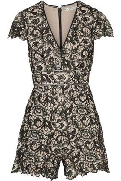 Shop Alice And Olivia Woman Guipure Lace Playsuit Black