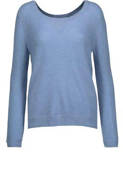 Shop Joie Woman Lisha Waffle-knit Wool And Cashmere-blend Sweater Light Blue