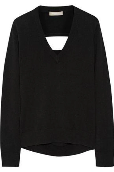 Shop Michael Kors Woman Cutout Cashmere Sweater Black