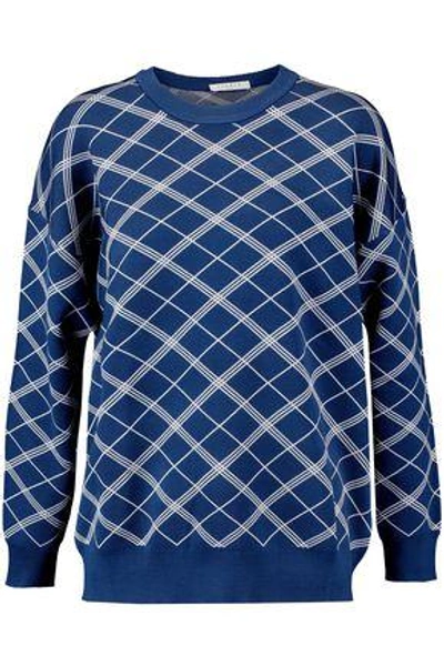 Shop Sandro Woman Stretch-jersey Sweater Royal Blue