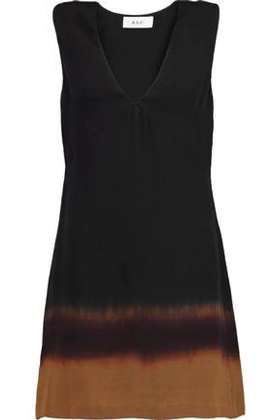 Shop A.l.c Woman Elliot Silk-crepe Mini Dress Black