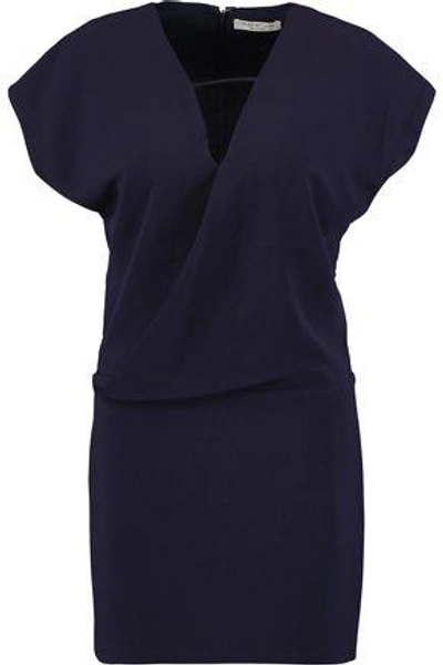 Halston Heritage Woman Crepe Mini Dress Navy In Midnight Blue