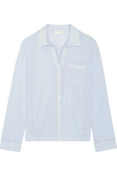 Shop Skin Woman Cotton-gauze Pajama Top Sky Blue