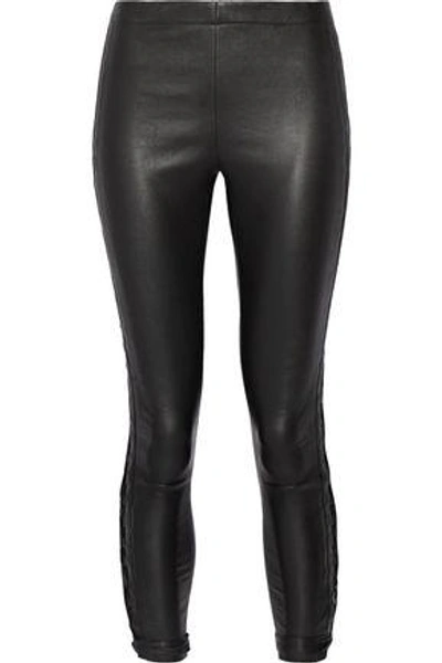 Shop Haider Ackermann Woman Lace-up Leather Leggings Black