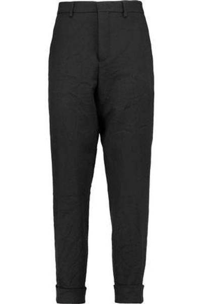 Shop Marni Woman Cropped Twill Straight-leg Pants Black