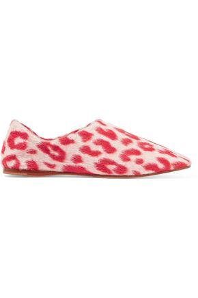Acne Agata Leopard-print Slippers Red | ModeSens