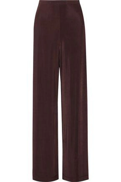 Shop Zimmermann Woman Chroma Stretch-knit Wide-leg Pants Dark Brown