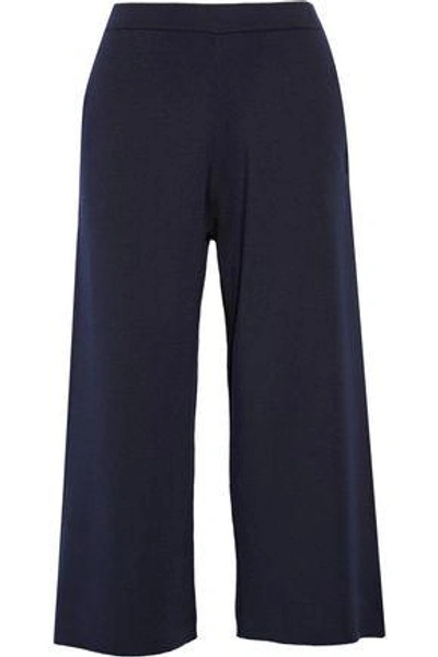 Shop Allude Woman Wool Culottes Midnight Blue