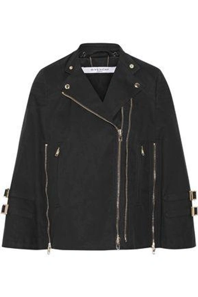 Shop Givenchy Washed Cotton-blend Canvas Cape In Black