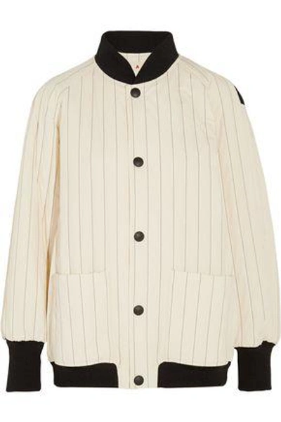 Shop Marni Woman Quilted Cotton-blend Bomber Jacket White