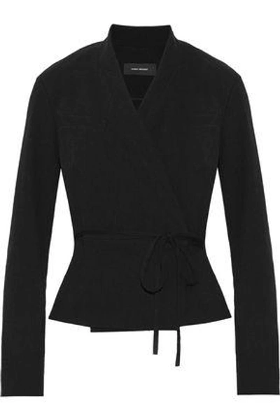 Shop Isabel Marant Woman Falco Linen-blend Wrap Jacket Black