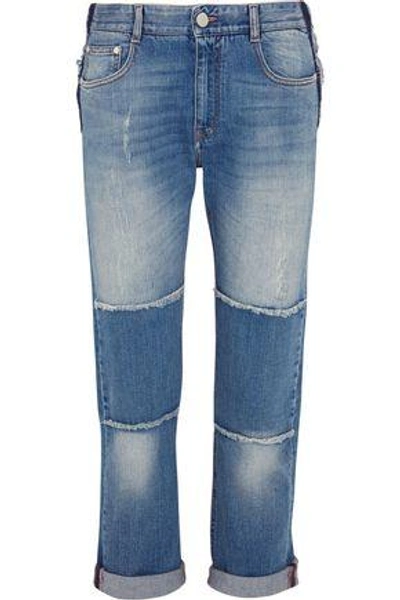 Shop Stella Mccartney Patchwork Boyfriend Jeans In Mid Denim