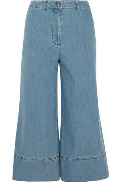 Shop Michael Kors Woman Denim Culottes Mid Denim