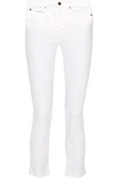 Shop M.i.h. Jeans Woman Niki Cropped High-rise Slim-leg Jeans White