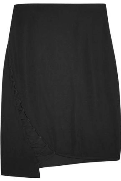 Shop Opening Ceremony Woman Lattice-paneled Stretch-crepe Skirt Black