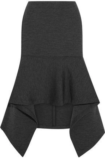 Shop Marni Woman Double-faced Wool-blend Jersey Skirt Gray