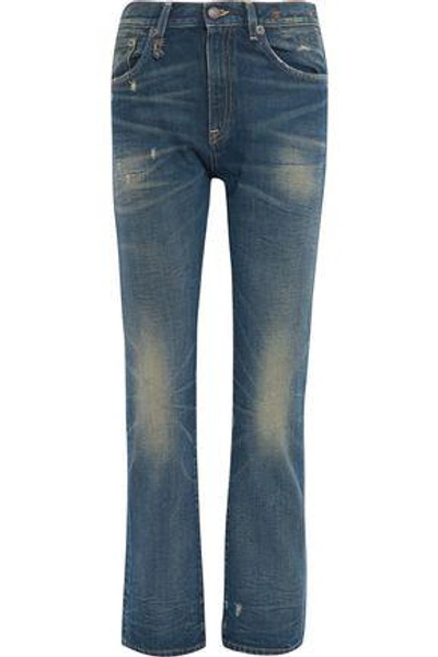 Shop R13 Woman High-rise Straight-leg Jeans Mid Denim