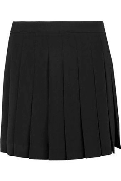 Shop Marc By Marc Jacobs Woman Pleated Crepe Mini Skirt Black