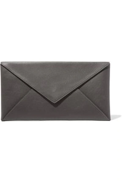 Shop Marni Woman Leather Wallet Dark Gray In Dark Green