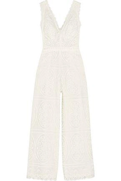 Shop Temperley London Woman Guipure Lace Jumpsuit White