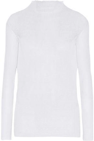 Shop Isabel Marant Woman Ziggy Linen-blend Sweater White