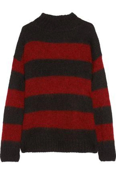 Shop R13 Nancy Striped Mohair-blend Sweater In Red