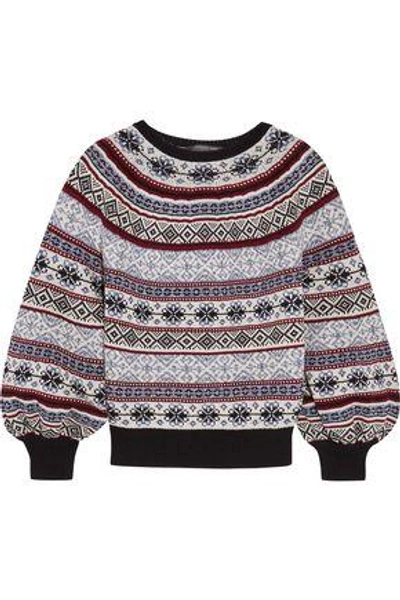 Shop Alexander Mcqueen Fair Isle Knitted Sweater In Navy