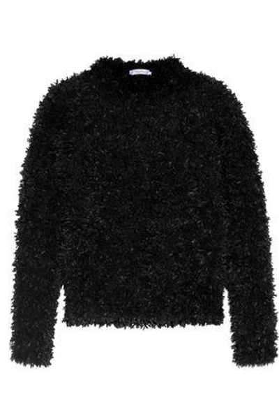 Shop Max Mara Woman Fringed Knitted Sweater Black