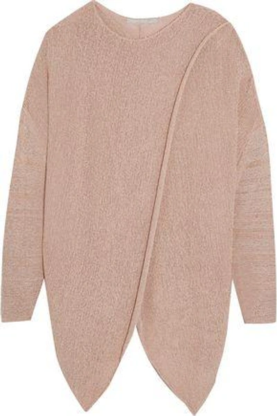 Shop Stella Mccartney Draped Stretch-knit Sweater In Blush